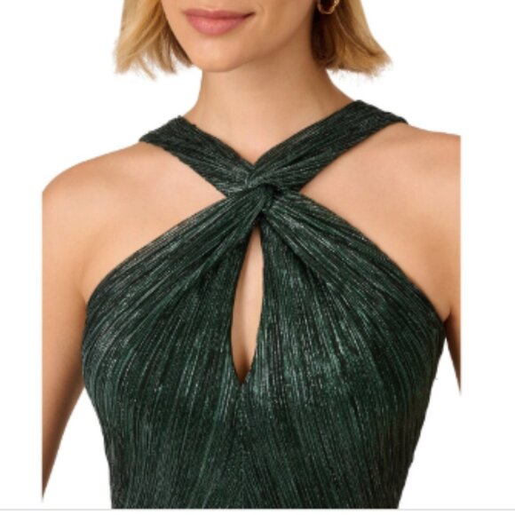 Womens Mesh Tea Length Wrap Dress - Picture 4 of 5